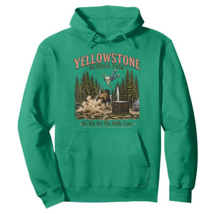 Do Not Pet The Fluffy Cows Yellowstone National Park Hoodie Funny Vintage Bison Tourist Attack Graphic