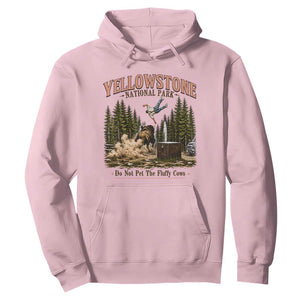 Do Not Pet The Fluffy Cows Yellowstone National Park Hoodie Funny Vintage Bison Tourist Attack Graphic