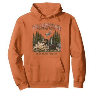 Do Not Pet The Fluffy Cows Yellowstone National Park Hoodie Funny Vintage Bison Tourist Attack Graphic