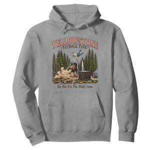 Do Not Pet The Fluffy Cows Yellowstone National Park Hoodie Funny Vintage Bison Tourist Attack Graphic