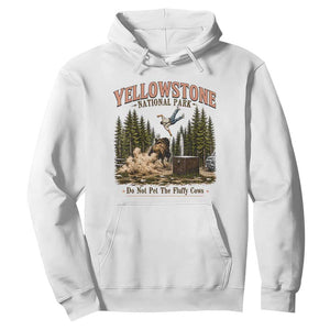 Do Not Pet The Fluffy Cows Yellowstone National Park Hoodie Funny Vintage Bison Tourist Attack Graphic