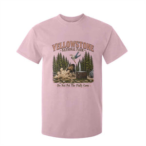 Do Not Pet The Fluffy Cows Yellowstone National Park T Shirt For Kid Funny Vintage Bison Tourist Attack Graphic