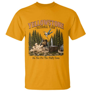 Do Not Pet The Fluffy Cows Yellowstone National Park T Shirt Funny Vintage Bison Tourist Attack Graphic