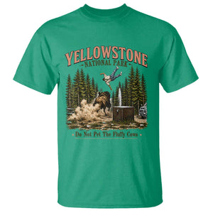 Do Not Pet The Fluffy Cows Yellowstone National Park T Shirt Funny Vintage Bison Tourist Attack Graphic
