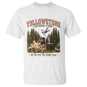 Do Not Pet The Fluffy Cows Yellowstone National Park T Shirt Funny Vintage Bison Tourist Attack Graphic