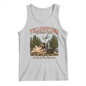 Do Not Pet The Fluffy Cows Yellowstone National Park Tank Top Funny Vintage Bison Tourist Attack Graphic