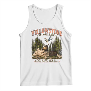Do Not Pet The Fluffy Cows Yellowstone National Park Tank Top Funny Vintage Bison Tourist Attack Graphic