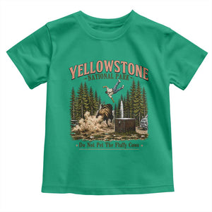 Do Not Pet The Fluffy Cows Yellowstone National Park Toddler T Shirt Funny Vintage Bison Tourist Attack Graphic