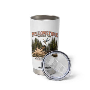 Do Not Pet The Fluffy Cows Yellowstone National Park Tumbler Cup Funny Vintage Bison Tourist Attack Graphic