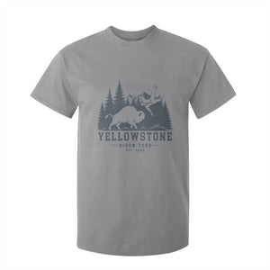 Yellowstone Bison Toss Est 2026 T Shirt For Kid Funny Sarcastic Tourist National Park Badge Graphic