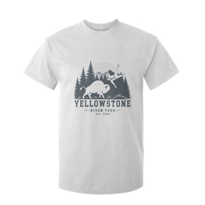 Yellowstone Bison Toss Est 2026 T Shirt For Kid Funny Sarcastic Tourist National Park Badge Graphic