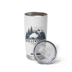 Yellowstone Bison Toss Est 2026 Tumbler Cup Funny Sarcastic Tourist National Park Badge Graphic