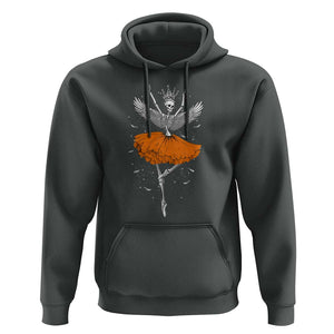 Skeleton Ballerina Tutu Ballet Dance Girl Dancing Skeleton Halloween Costume Girls Hoodie TS02 Dark Heather Print Your Wear