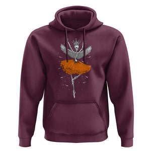 Skeleton Ballerina Tutu Ballet Dance Girl Dancing Skeleton Halloween Costume Girls Hoodie TS02 Maroon Print Your Wear