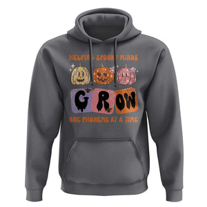 Halloween Reading Hoodie Helping Spooky Minds Grow One Phoneme Dyslexia Pumpkin TS02 Charcoal Print Your Wear