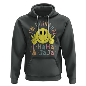Funny Bilingual Hoodie Spanish Teacher Maestra I'm BilingualI Haha and Jaja Hispanic Heritage Month TS02 Dark Heather Printyourwear