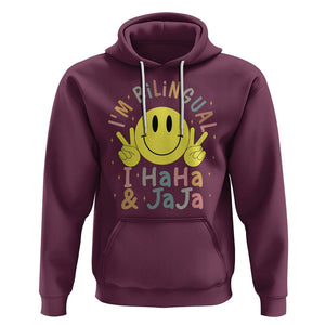 Funny Bilingual Hoodie Spanish Teacher Maestra I'm BilingualI Haha and Jaja Hispanic Heritage Month TS02 Maroon Printyourwear