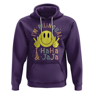 Funny Bilingual Hoodie Spanish Teacher Maestra I'm BilingualI Haha and Jaja Hispanic Heritage Month TS02 Purple Printyourwear