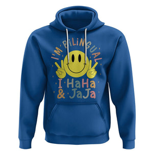 Funny Bilingual Hoodie Spanish Teacher Maestra I'm BilingualI Haha and Jaja Hispanic Heritage Month TS02 Royal Blue Printyourwear