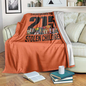 I Wear Orange For The 215 Stolen Children Throw Blanket Native Child Tribute 215 Memorial Awareness TS02 Print Your Wear