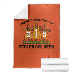 Orange Shirt Day Throw Blanket I Wear Orange For The 215 Stolen Children TS02 Orange Print Your Wear