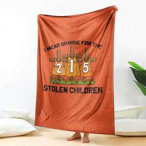 Orange Shirt Day Throw Blanket I Wear Orange For The 215 Stolen Children TS02 Print Your Wear