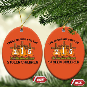 Orange Shirt Day Christmas Ceramic Ornament I Wear Orange For The 215 Stolen Children TS02 Oval Orange Print Your Wear