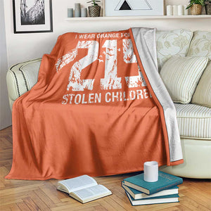 I Wear Orange For The 215 Stolen Children Throw Blanket Orange Shirt Day 215 Memorial Awareness TS02 Print Your Wear