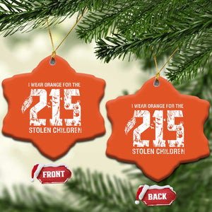 I Wear Orange For The 215 Stolen Children Christmas Ceramic Ornament Orange Shirt Day 215 Memorial Awareness TS02 Snow Flake Orange Print Your Wear