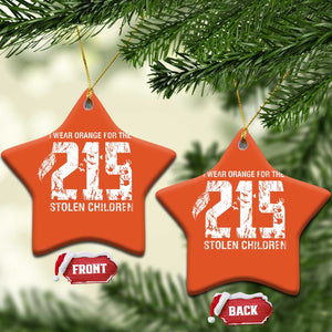 I Wear Orange For The 215 Stolen Children Christmas Ceramic Ornament Orange Shirt Day 215 Memorial Awareness TS02 Star Orange Print Your Wear