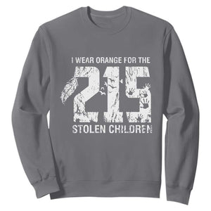 I Wear Orange For The 215 Stolen Children Sweatshirt Orange Shirt Day 215 Memorial Awareness TS02 Charcoal Print Your Wear
