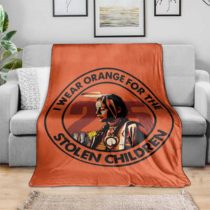 I Wear Orange For The 215 Stolen Children Throw Blanket Indigenous Girl Orange Shirt Day TS02 Print Your Wear