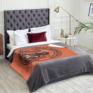 I Wear Orange For The 215 Stolen Children Throw Blanket Indigenous Girl Orange Shirt Day TS02 Print Your Wear