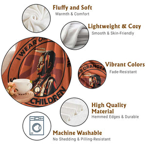 I Wear Orange For The 215 Stolen Children Throw Blanket Indigenous Girl Orange Shirt Day TS02 Print Your Wear