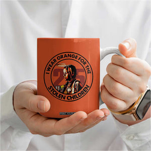I Wear Orange For The 215 Stolen Children Coffee Mug Indigenous Girl Orange Shirt Day TS02 Print Your Wear