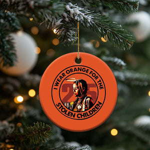 I Wear Orange For The 215 Stolen Children Christmas Ceramic Ornament Indigenous Girl Orange Shirt Day TS02 Print Your Wear