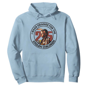 I Wear Orange For The 215 Stolen Children Hoodie Indigenous Girl Orange Shirt Day TS02 Light Blue Print Your Wear