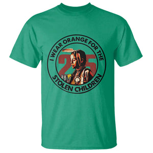 I Wear Orange For The 215 Stolen Children T Shirt Indigenous Girl Orange Shirt Day TS02 Irish Green Print Your Wear