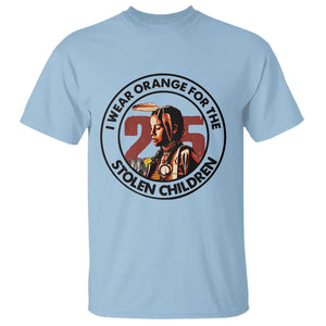 I Wear Orange For The 215 Stolen Children T Shirt Indigenous Girl Orange Shirt Day TS02 Light Blue Print Your Wear