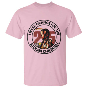 I Wear Orange For The 215 Stolen Children T Shirt Indigenous Girl Orange Shirt Day TS02 Light Pink Print Your Wear