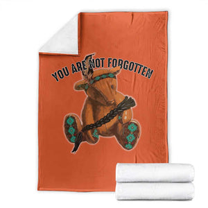 Orange Shirt Day Memorial Bear Throw Blanket You Are Not Forgotten Stolen Children Tribute TS02 Orange Print Your Wear