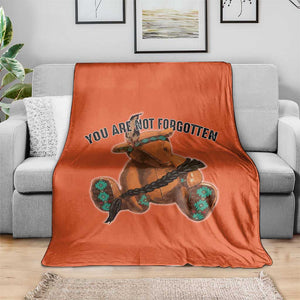 Orange Shirt Day Memorial Bear Throw Blanket You Are Not Forgotten Stolen Children Tribute TS02 Print Your Wear