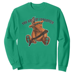Orange Shirt Day Memorial Bear Sweatshirt You Are Not Forgotten Stolen Children Tribute TS02 Irish Green Print Your Wear