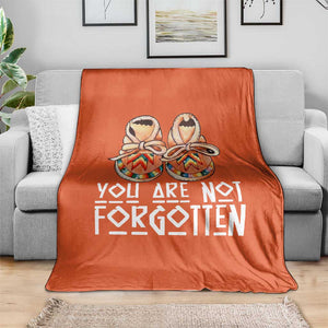 Orange Shirt Day Memorial Moccasins Throw Blanket You Are Not Forgotten Indigenous Remembrance for Stolen Children TS02 Print Your Wear
