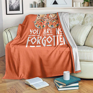 Orange Shirt Day Memorial Moccasins Throw Blanket You Are Not Forgotten Indigenous Remembrance for Stolen Children TS02 Print Your Wear