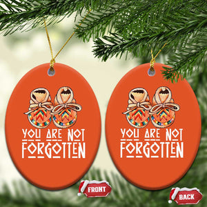 Orange Shirt Day Memorial Moccasins Christmas Ceramic Ornament You Are Not Forgotten Indigenous Remembrance for Stolen Children TS02 Oval Orange Print Your Wear