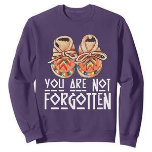 Orange Shirt Day Memorial Moccasins Sweatshirt You Are Not Forgotten Indigenous Remembrance for Stolen Children TS02 Purple Print Your Wear