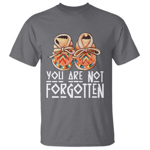 Orange Shirt Day Memorial Moccasins T Shirt You Are Not Forgotten Indigenous Remembrance for Stolen Children TS02 Charcoal Print Your Wear