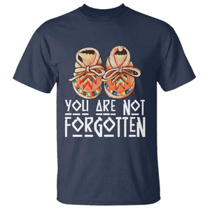 Orange Shirt Day Memorial Moccasins T Shirt You Are Not Forgotten Indigenous Remembrance for Stolen Children TS02 Navy Print Your Wear