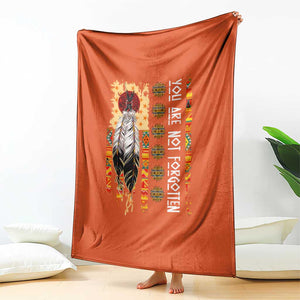 Orange Shirt Day Feather Flag Throw Blanket You Are Not Forgotten Indigenous Tribute TS02 Print Your Wear